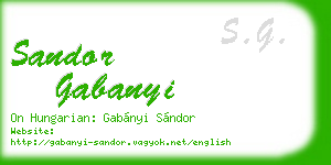 sandor gabanyi business card